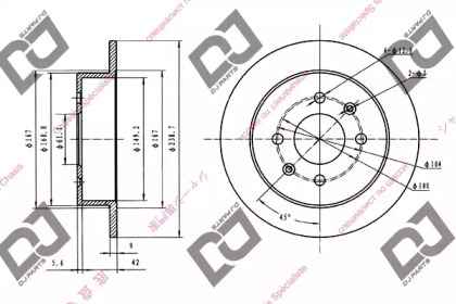 Тормозной диск DJ PARTS BD1353